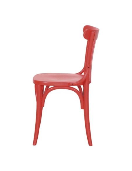 Silla Venecia Madera Olmo Curvada Rojo