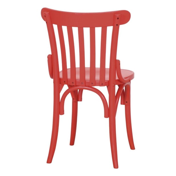 Silla Venecia Madera Olmo Curvada Rojo