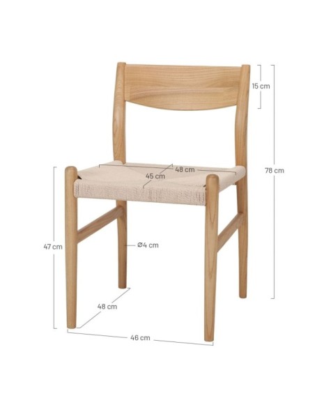 Silla Aarhus Madera Olmo Natural