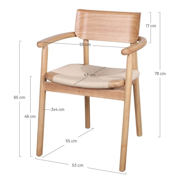 Silla Java Madera Tropical Natural