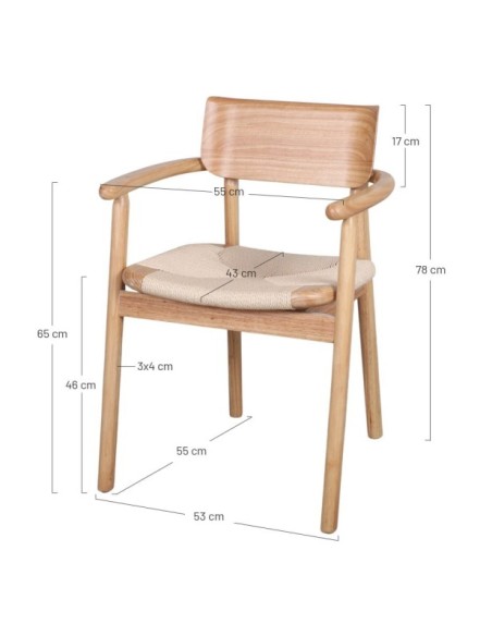 Silla Java Madera Tropical Natural