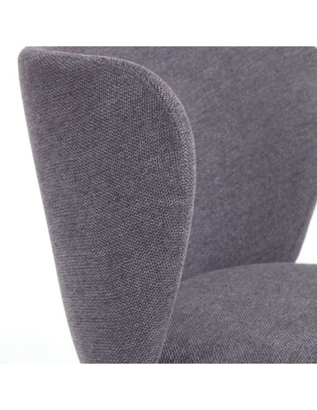 Silla Ciselia chenilla gris oscuro/acero negro - Kave Home