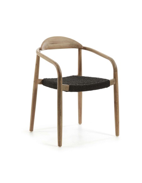 Silla NINA, Acacia Natural / Cuerda Negra - Kave Home. Vackart