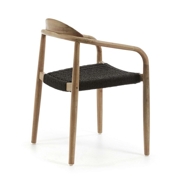 Silla NINA, Acacia Natural / Cuerda Negra - Kave Home. Vackart