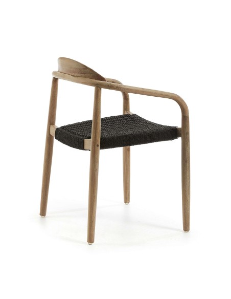 Silla NINA, Acacia Natural / Cuerda Negra - Kave Home. Vackart