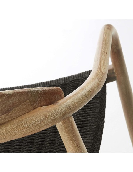 Silla NINA, Acacia Natural / Cuerda Negra - Kave Home. Vackart