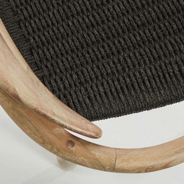 Silla NINA, Acacia Natural / Cuerda Negra - Kave Home. Vackart