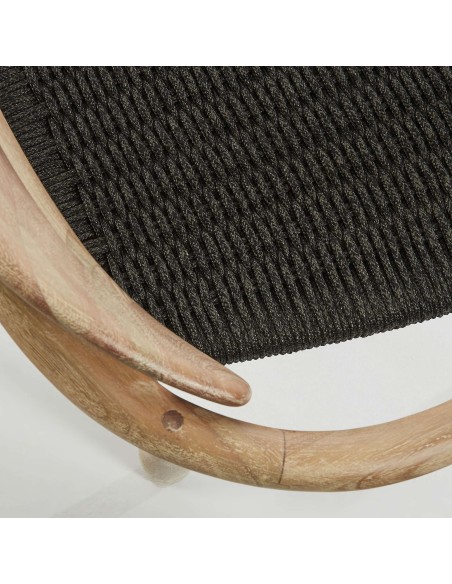 Silla NINA, Acacia Natural / Cuerda Negra - Kave Home. Vackart