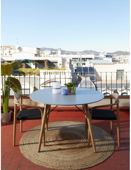 Silla NINA, Acacia Natural / Cuerda Negra - Kave Home. Vackart