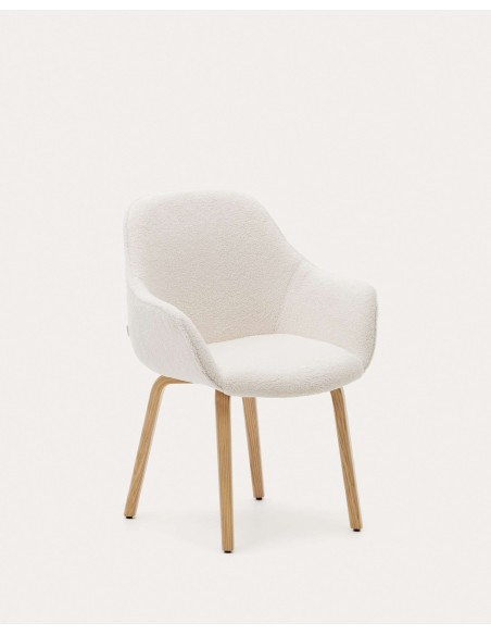 Silla Aleli, borreguito blanco, fresno natural Kave Home. C0100008HI39
