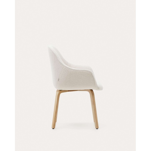 Silla Aleli, borreguito blanco, fresno natural Kave Home. C0100008HI39