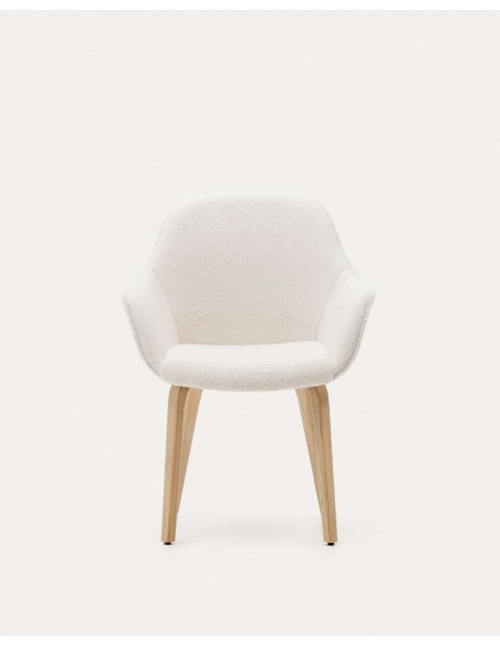 Silla Aleli, borreguito blanco, fresno natural Kave Home. C0100008HI39