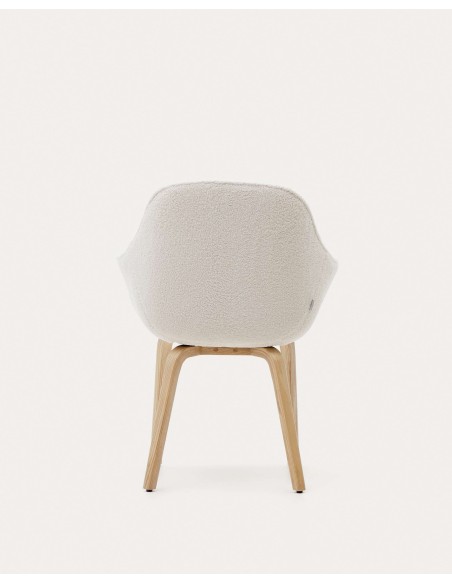 Silla Aleli, borreguito blanco, fresno natural Kave Home. C0100008HI39