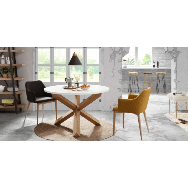 Mesa LOTUS Ø135 cm, de comedor, blanca - Kave Home, Vackart