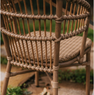 Silla SAVANA, Ratán Sintético / Metal Bambú. Vackart 2