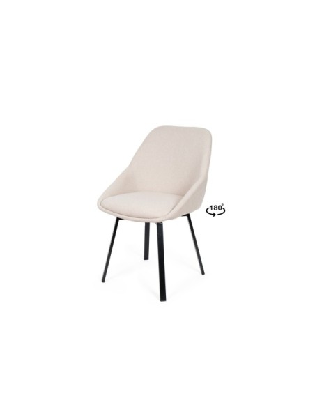 Silla SIGRID, Textil / Contrachapado / Metal / Beige