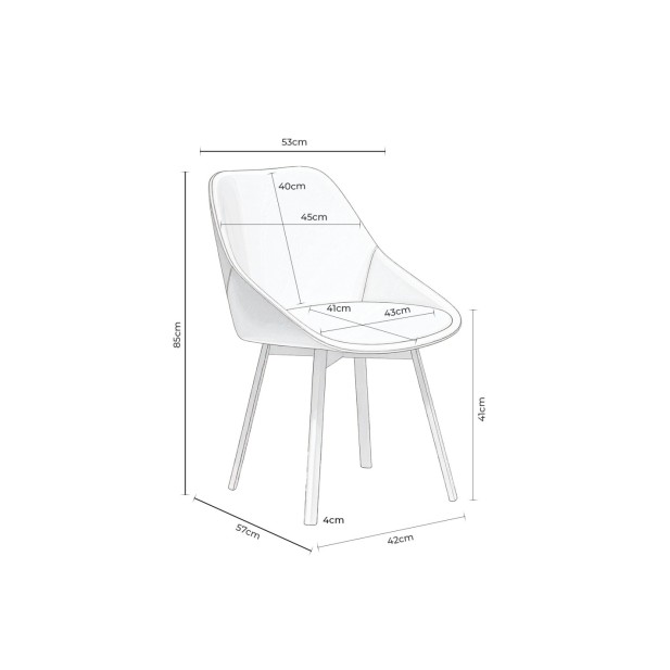 Silla SIGRID, Textil / Contrachapado...