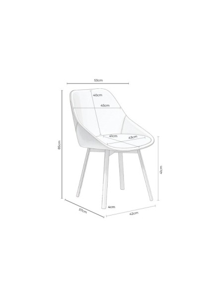 Silla SIGRID, Textil / Contrachapado / Metal / Beige