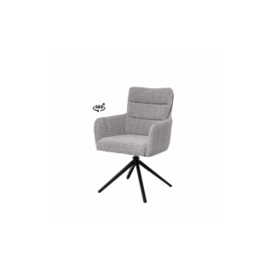 Silla Giratoria IVAR, Textil / Metal / Gris Claro