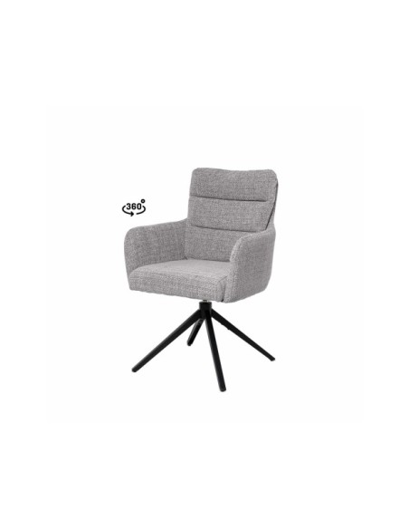 Silla Giratoria IVAR, Textil / Metal / Gris Claro