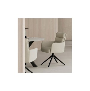 Silla Giratoria IVAR, Textil / Metal / Beige 2