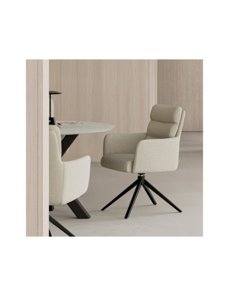 Silla Giratoria IVAR, Textil / Metal / Beige