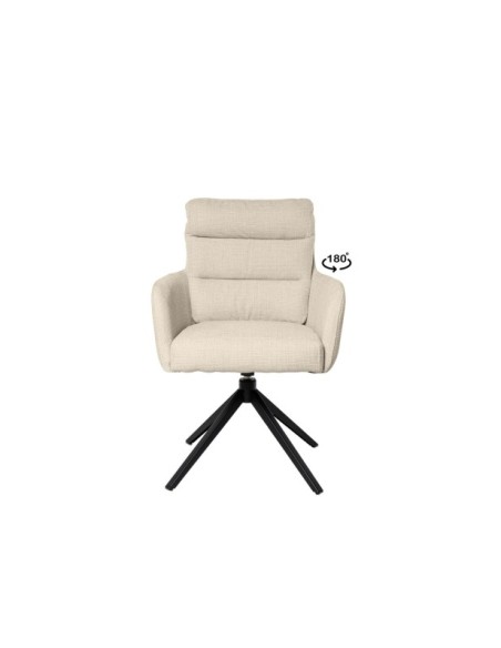 Silla Giratoria IVAR, Textil / Metal / Beige