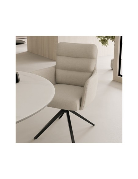 Silla Giratoria IVAR, Textil / Metal / Beige