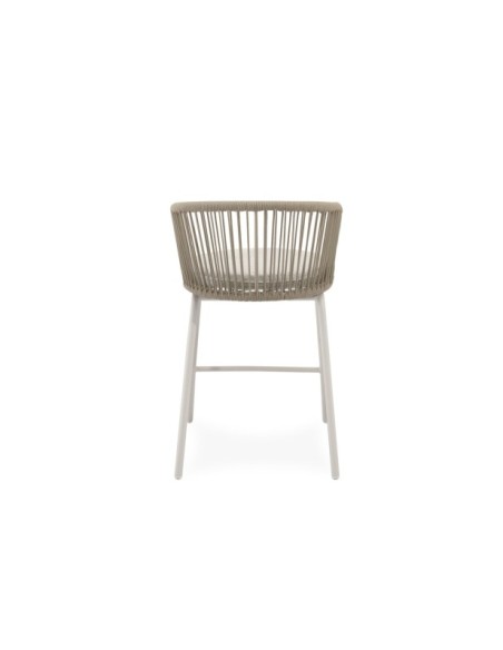 Taburete Alto Exterior ASTRID 64,5 cm, Textil / Acero / Cuerda / Beige