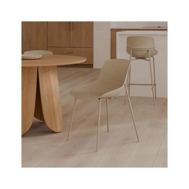 Silla AINA, Plástico / Metal / Beige