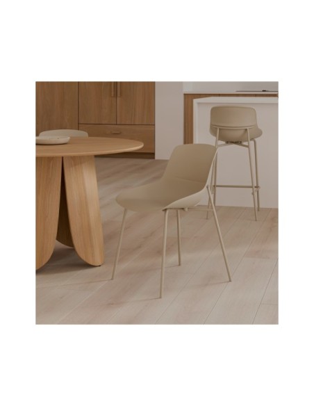 Silla AINA, Plástico / Metal / Beige