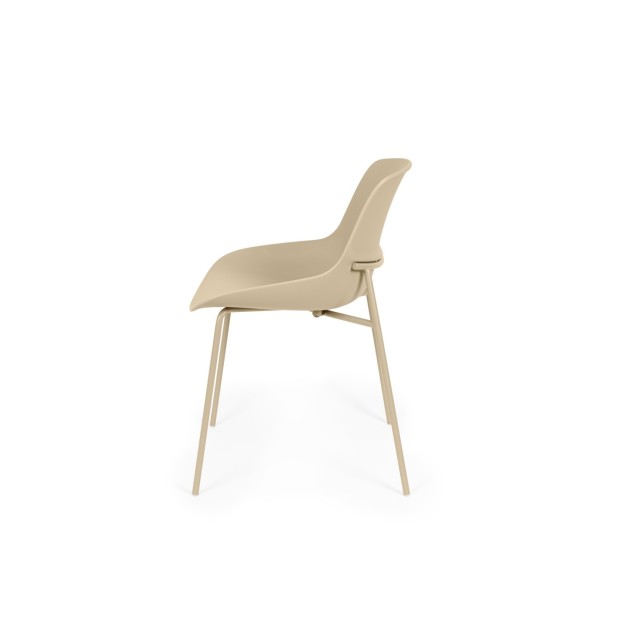 Silla AINA, Plástico / Metal / Beige
