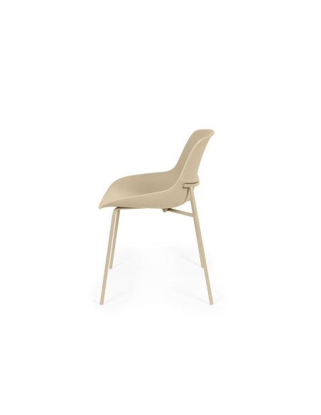 Silla AINA, Plástico / Metal / Beige