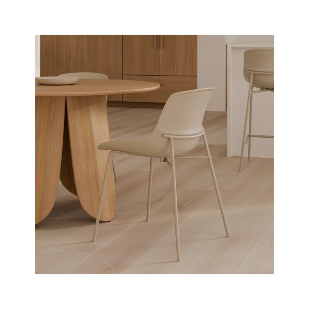 Silla AINA, Plástico / Metal / Beige