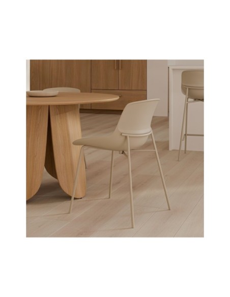 Silla AINA, Plástico / Metal / Beige