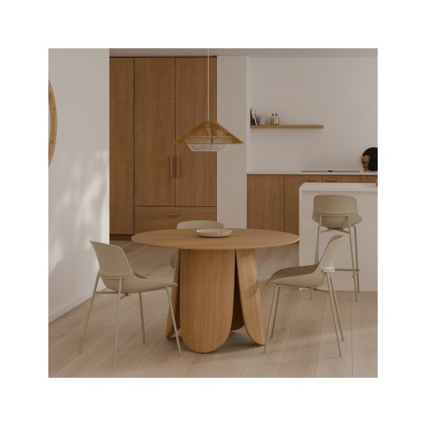 Silla AINA, Plástico / Metal / Beige