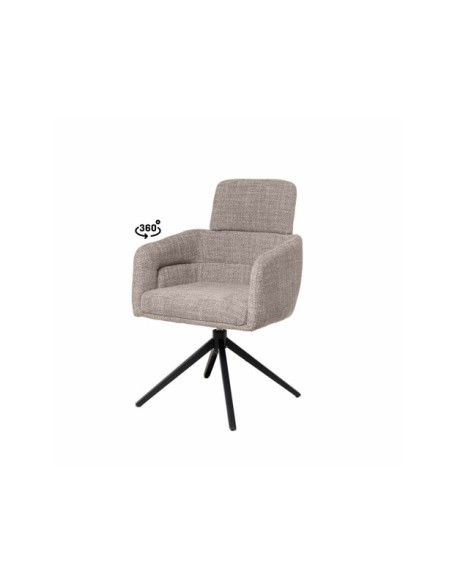 Silla Giratoria THORA, Textil / Metal / Taupe