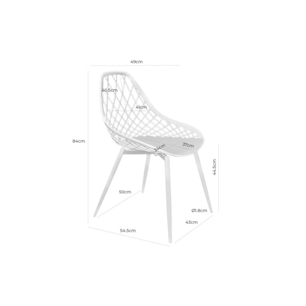 Silla GUSS, Plástico / Metal / Menta