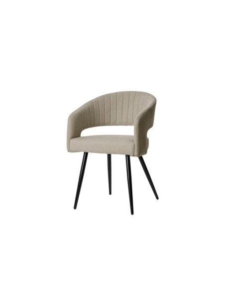 Silla KRISTIN, Textil / Contrachapado / Metal / Taupe