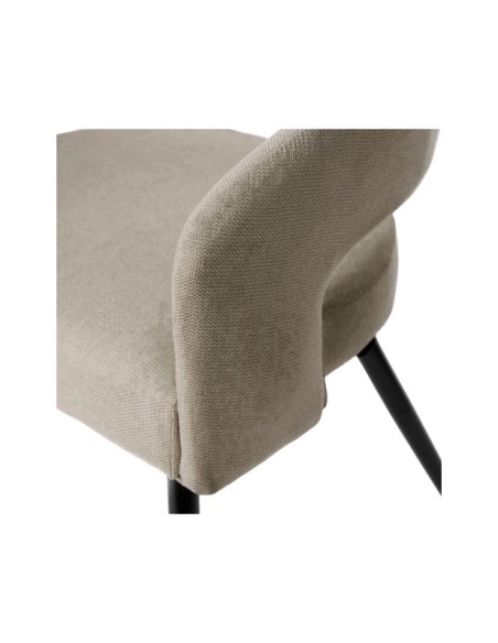 Silla KRISTIN, Textil / Contrachapado / Metal / Taupe