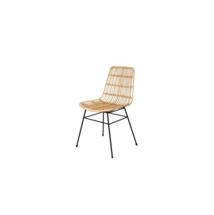 Silla BIRGET, Ratán / Metal / Natural / Negro