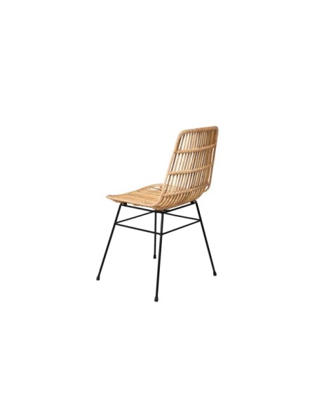 Silla BIRGET, Ratán / Metal / Natural / Negro