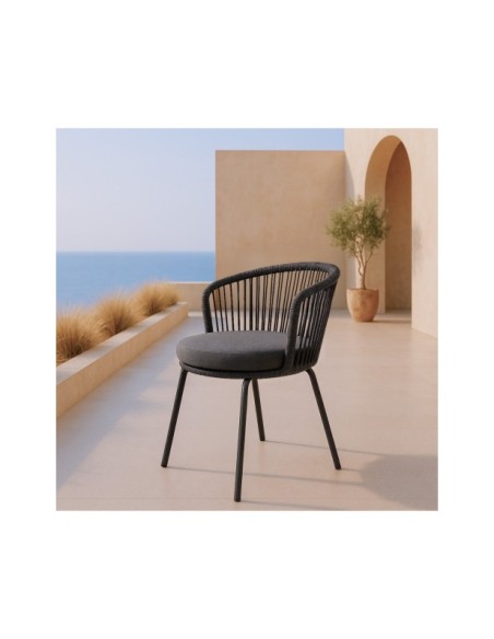 Silla Exterior URSA, Textil / Acero / Cuerda / Gris