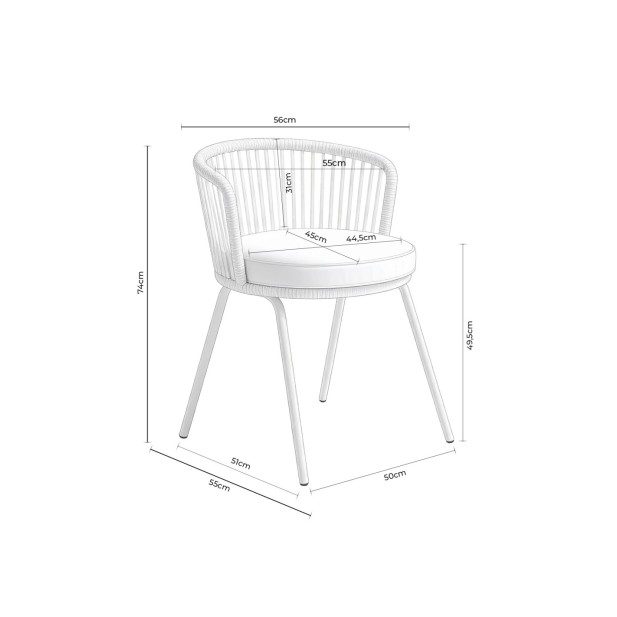 Silla Exterior URSA, Textil / Acero /...