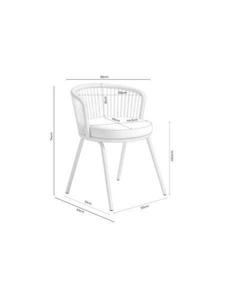 Silla Exterior URSA, Textil / Acero / Cuerda / Gris