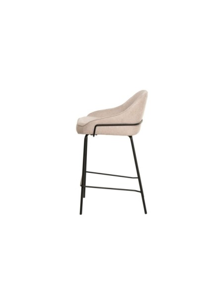 Taburete Alto HELSINGØR 66 cm, Textil / Metal / Contrachapado / Beige
