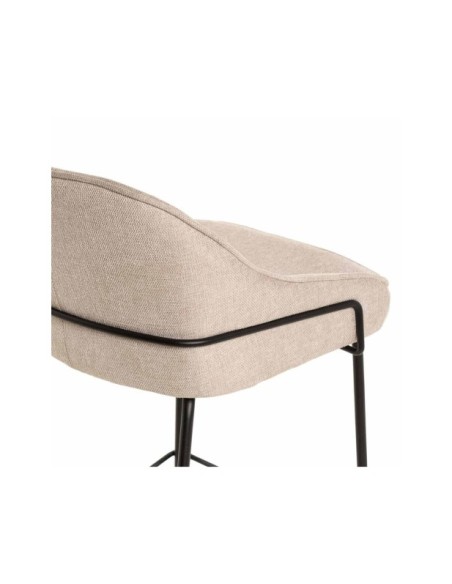Taburete Alto HELSINGØR 66 cm, Textil / Metal / Contrachapado / Beige
