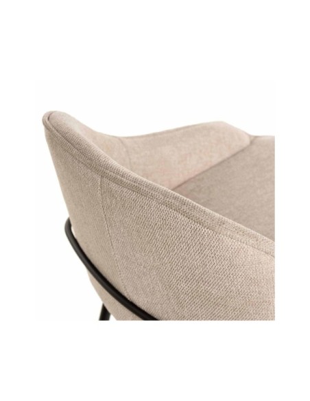 Taburete Alto HELSINGØR 66 cm, Textil / Metal / Contrachapado / Beige