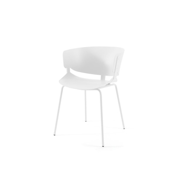 Silla RUNE, Plástico / Metal / Blanco