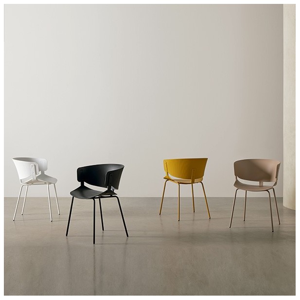 Silla RUNE, Plástico / Metal / Blanco